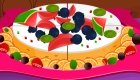 Cocina tarta de queso y frutas